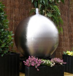 Esfera de Acero Inoxidable Cepillado con Luces LED - 60cm